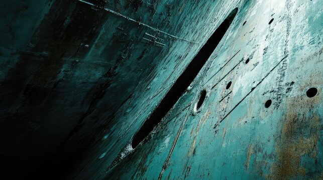 Industrial ship hull abstract with weathered metal texture