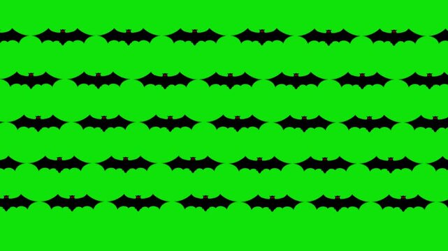 A row of bats in front of a green screen, perfect for Halloween celebrations, Halloween festivals, and other Halloween activities. Halloween Day Ornaments