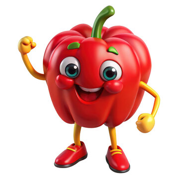 Happy cartoon apple character waving cheerfully