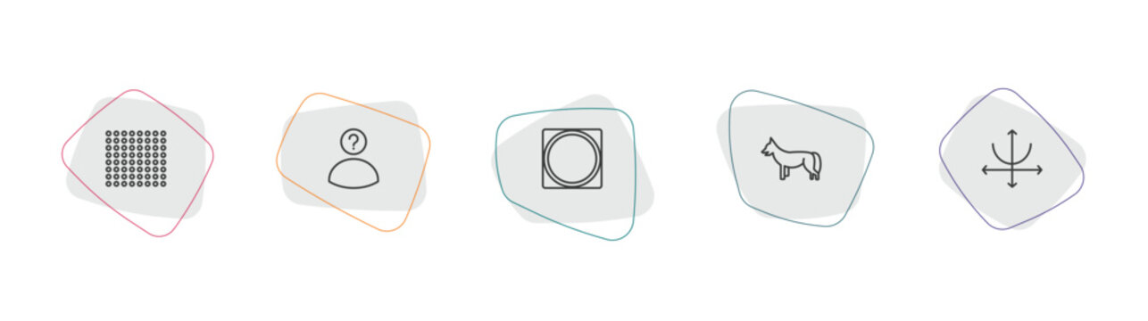shapes outline icon set. linear vector for ui, web and mobile. thin line dot square, character, vignette icons.
