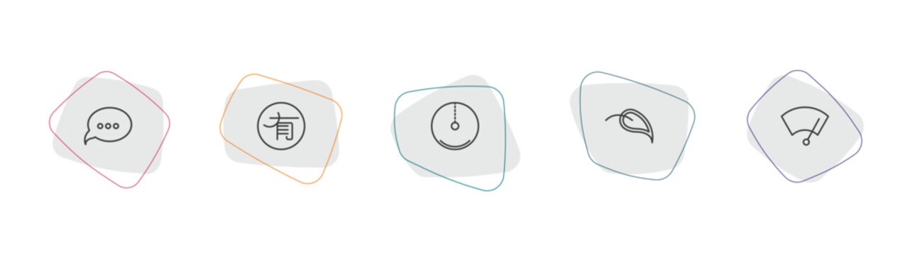 shapes outline icon set. linear vector for ui, web and mobile. thin line speech bubble black, , radius of circle icons.