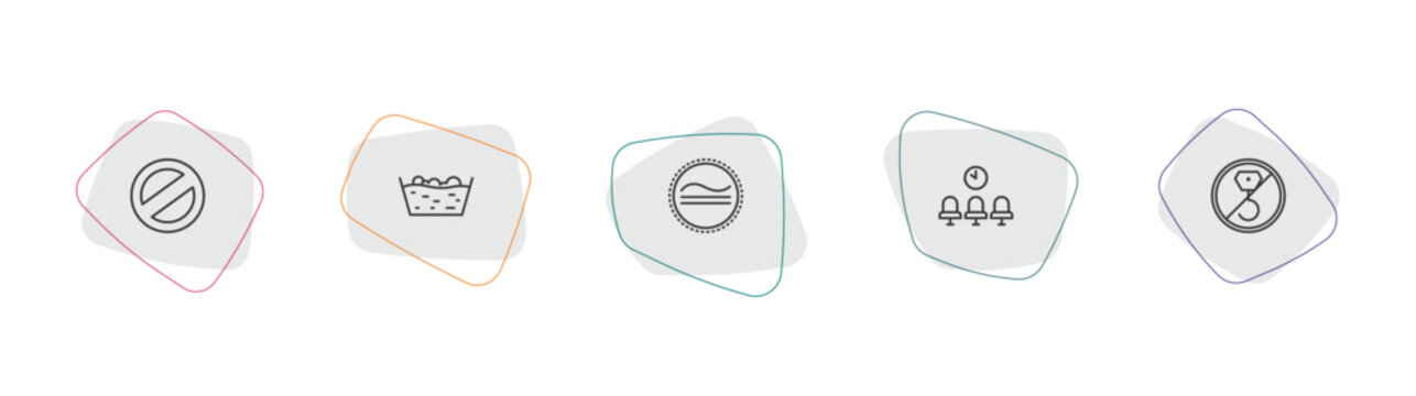 signs outline icon set. linear vector for ui, web and mobile. thin line no, washing, is congruent to icons.