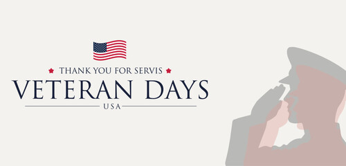USA Veterans Day greeting cards set with United States national flag. Honoring all who served. United States national holiday vector illustration. © Arga Umbara