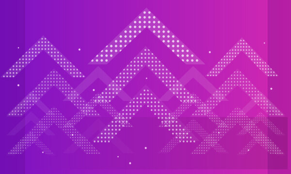Abstract Purple Halftone Chevron Arrows Background: Geometric Upward Growth Pattern with Dotted Texture | Modern Tech Aesthetic, Neon Violet Gradient Wallpaper, and Dynamic Success Graphic