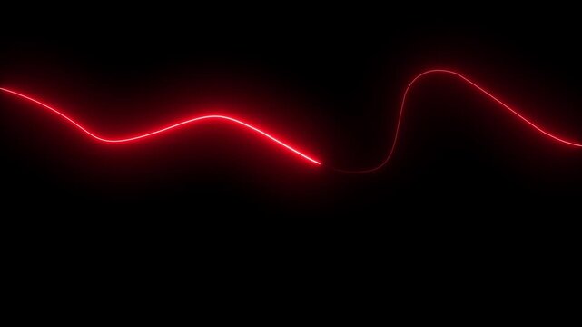 Abstract colorful neon lights animated on a black background. Movement of neon diagonal lines or glowing light stripes. seamless neon light line technology motion 4k video...