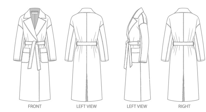 Technical drawing of a robe.