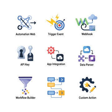 Automation and integration technology icons.