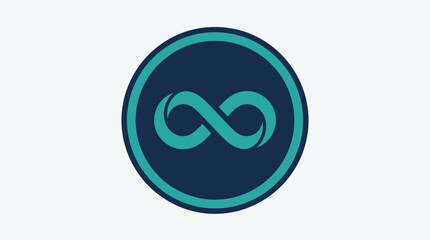 Fototapeta premium Abstract infinity symbol design in teal and navy blue, suitable for modern branding and graphics