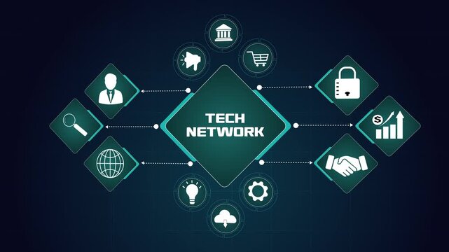 Tech network architecture. Digital infrastructure connectivity. Professional information technology system. Modern enterprise node integration. Smart technical communication framework.