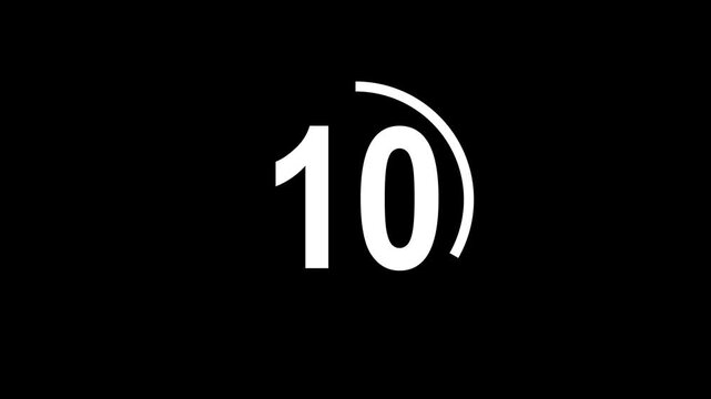 Countdown timer from 0 to 15 seconds real time. Modern flat design of countdown animation isolated on transparent background 4k motion. time, sign 4k video...