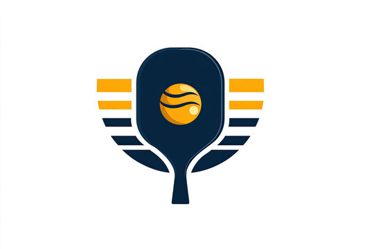 Padle Tennis logo, padle club logo, padle racket and ball logo