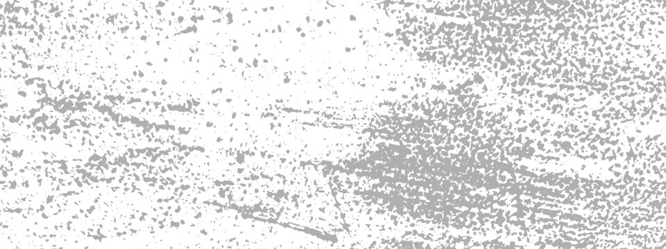 Grunge texture in vector with a gray grainy effect and noise on a white background. Horizontal background for overlaying a worn and vintage effect in design. Minimalist industrial style.
