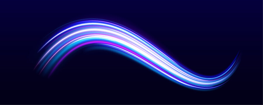 Glowing wave patterns sweep through futuristic space, combining vivid neon colors and smooth abstract acceleration.