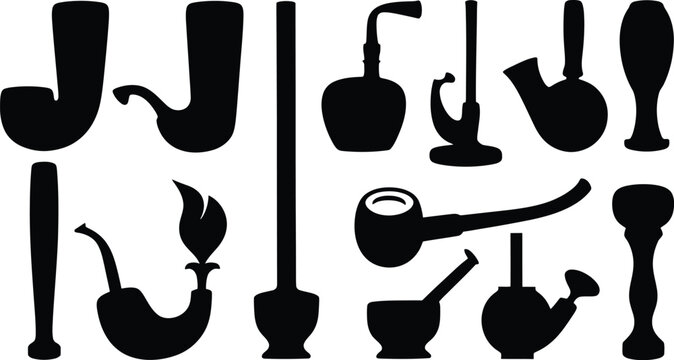 Classic Smoke Pipe Design Illustration for Vintage Tobacco Branding and Elegant Lifestyle Concepts