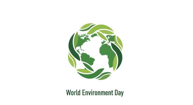 World Environment Day Green Globe Logo.