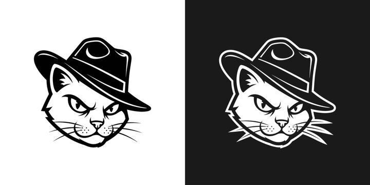 Cat wearing hat vector illustration