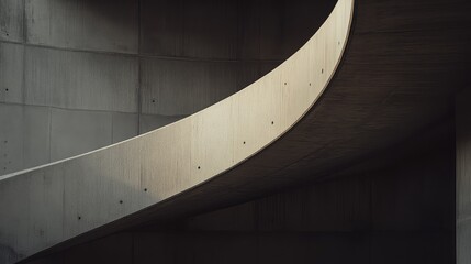 Fototapeta premium Concrete spiral ramp creating abstract architectural curves