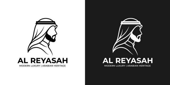 Arabic man profile logo design concept modern heritage