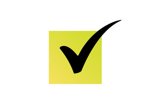 checkbox mark icon black right tick checkmark sign inside yellow check box png file type transparent background