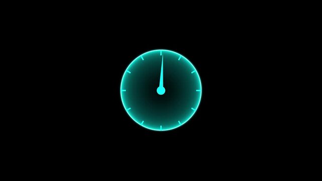 Abstract spinning clock icon saber animation 4k video.