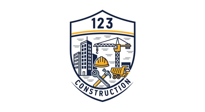 Construction Industry Logo Design Emblem.