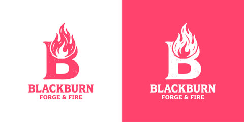 Letter b flame logo design element © chintya