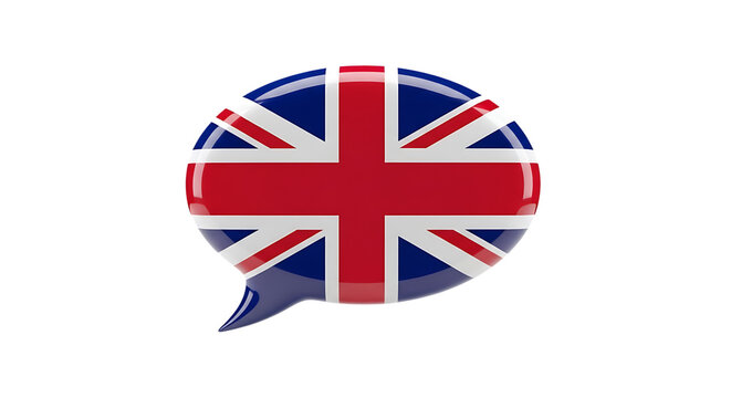 United kingdom flag speech bubble communication and national identity combined