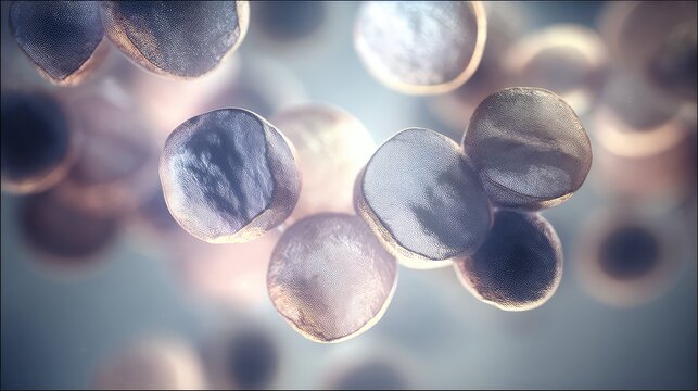 Human cells multiplying in a microscopic view
