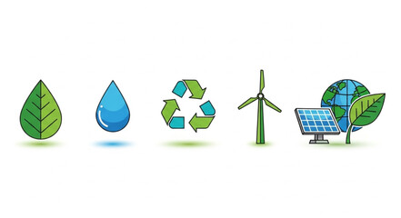 Eco friendly icons on white background. © Ropi