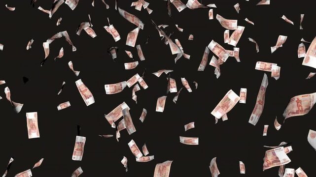 Rubles Rain money drop background animate