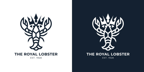 Obraz premium Lobster emblem design for restaurant or food industry concept