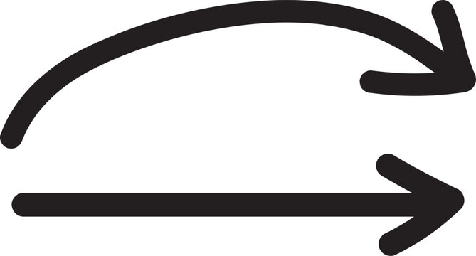 Black sketch of a circular and horizontal arrow indicating a continuous process or cycle