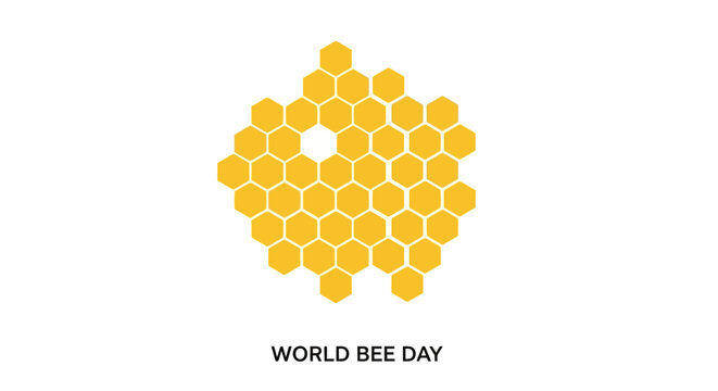 World Bee Day Honeycomb Illustration Design.
