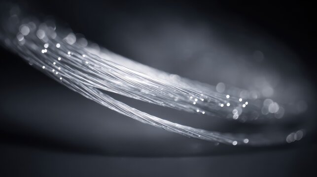 Fiber optic cables transmitting high speed data flow