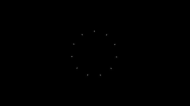 Circles fireworks explosion line shape blast. line circle animation explosion circle, burst, black background. Cartoon flat vector random explosion. Pop-up line animation,4k video.
