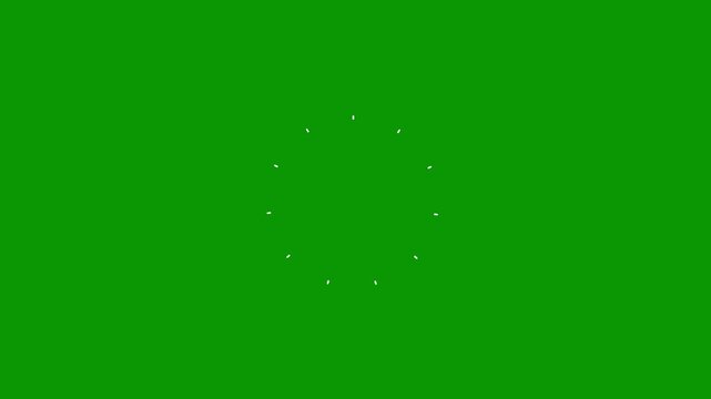 Circles fireworks explosion line shape blast. line circle animation explosion circle, burst, green background. Cartoon flat vector random explosion. Pop-up line animation,4k video.