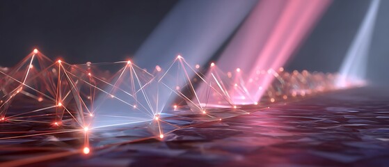 Dynamic nighttime fountain show with vibrant laser and LED lighting effects © Sunnia