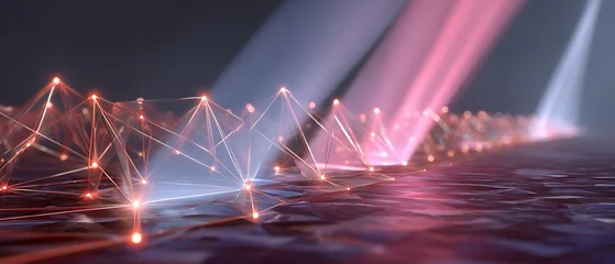 Dynamic nighttime fountain show with vibrant laser and LED lighting effects © Sunnia