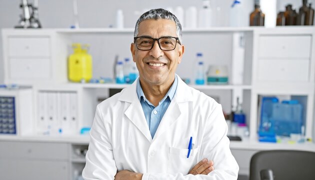 Smiling scientist in a lab