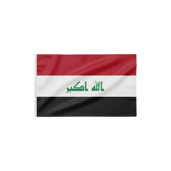 Naklejka premium Waving national flag of iraq with takbir script isolated on a transparent background