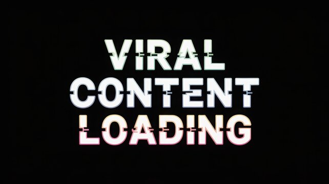 Glitchy Typography Loading Screen for Viral Content in Dark Background