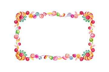 Naklejka premium Colorful Candy Frame Illustration