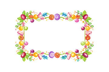 Fototapeta premium Colorful Candy Frame Illustration
