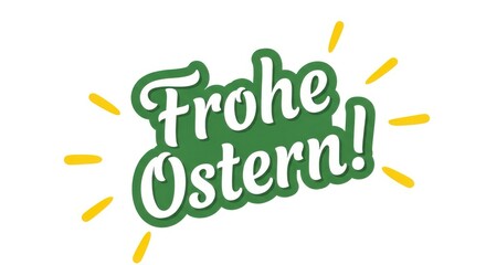 Fototapeta premium Frohe ostern lettering, happy easter greeting card design, vector illustration isolated on white background