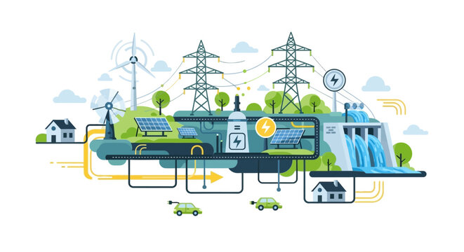 Sustainable Energy Ecosystem: Smart Grid Integrating Wind, Solar, Hydro Power, Battery Storage, and Electric Vehicles for Green Living