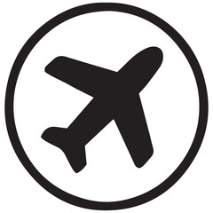 Obraz premium Travel and global connectivity airplane and globe icon in a circular design