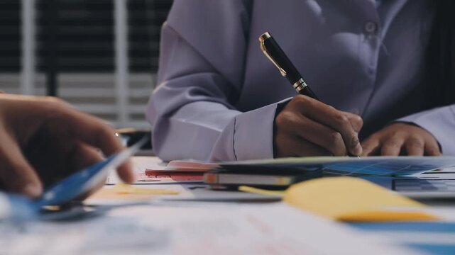 Asian women working together as web designers in an office, pointing at whiteboard with uxui mobile app wireframe