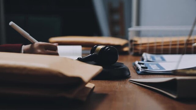 Lawyer explained to the client about the law that must be brought against the court case.