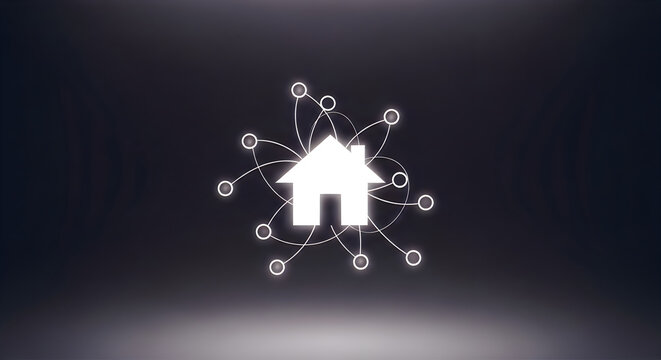 Abstract wireframe style robot face on blue background