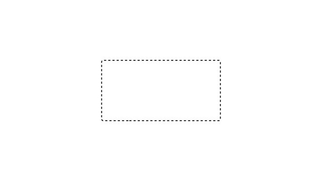 Square frame animation of dotted lines. Dotted line rectangle frame animation.